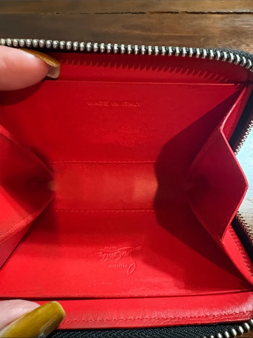 CHRISTIAN LOUBOUTIN Winged Heart Leather Wallet